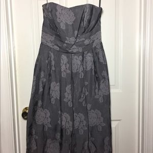 Ann Taylor grey/silver strapless dress